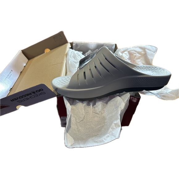 Brand New Skechers GO RECOVER Arch Fit Sandals - Grey - Picture 11 of 11